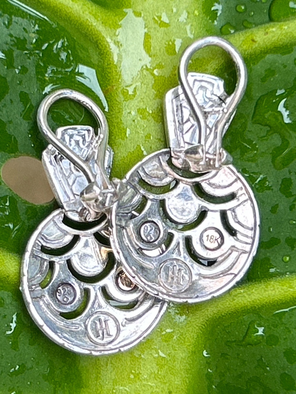 John Hardy Legends Naga collection round drop earrings sterling silver 18K gold - Picture 7 of 15